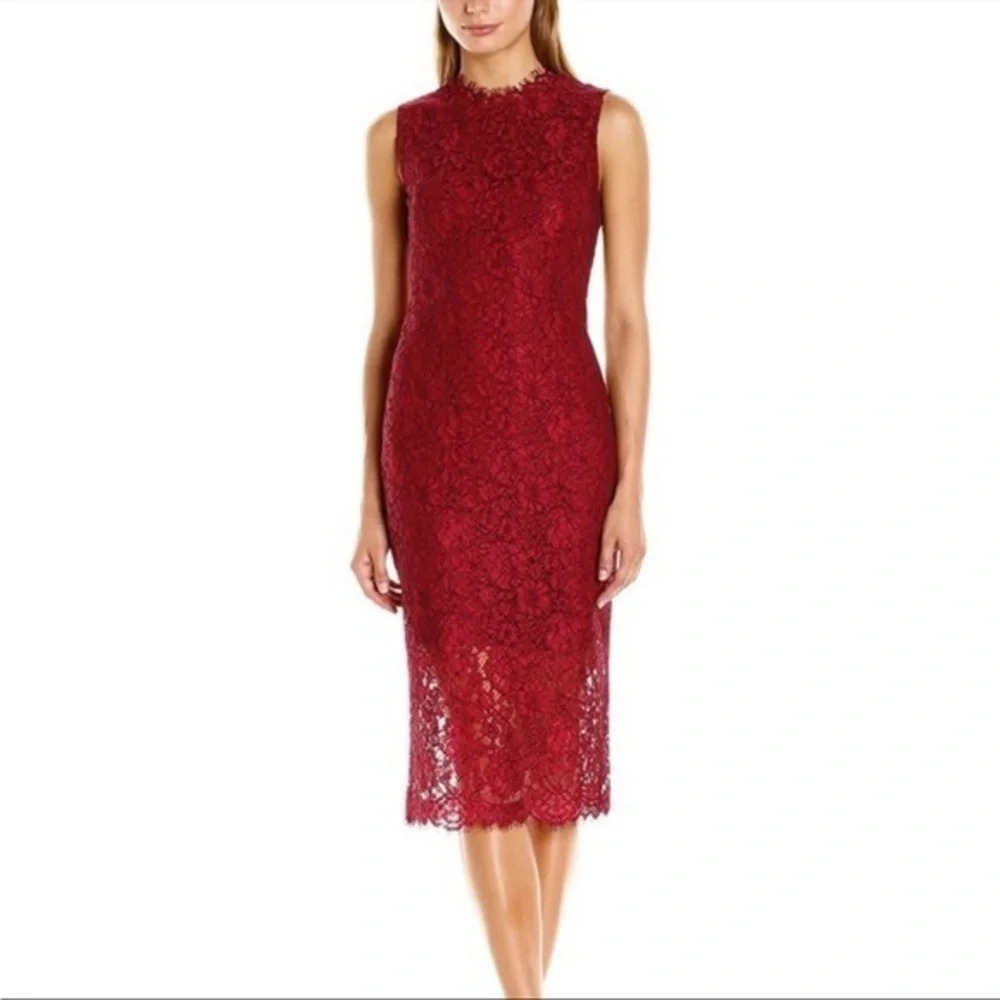 Shoshanna Size 2 Mirian Lace Midi Dress